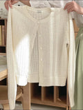 And Summer New Style Xiaoxiangfeng Hollowed Out Soft Waxy Lazy Knitted Cardigan Sweater Jacket Girl-Outfit