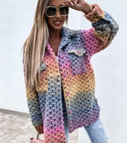 Fongt Explosion Ebaywish Autumn And Winter New Fashion Printing Lady's Coat