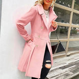 Fongt Autumn And Winter New Long Haired Women's Coat Ebay Large-Size Coat Wish Double Buckle