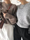 New 2022 Knitted Korean Wild Fashionable Warm Vintage Femininas Lady Spring Winter Women Sweater Pullovers Tops