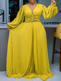 Fongt Large-Size Nail-Pear Yarn Fashion Casual Broad-Legged African Jumpsuit