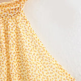 Fongt Summer New Cascade Decoration Hanging Neck Print Short Dress