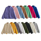 2024 New Vertical Collar Loose Version Multicolor Women's Woolen Casual Coat 5070629-Outfit