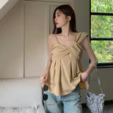 Summer Fashion Temperament Solid Colour Women's Blouse-Outfit