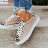 Trendy Sneaker Women 2021 New Arrival Leopard Print Ladies Lace Up Casual Shoes Outdoor Running Walking Comfortable