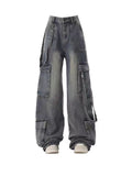 Fongt Jeans Women 2025 New High Street Design High-Rise Loose Straight Leisure Broad Legs Long Pants