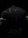 Fongt Demon Line Manuscript Spider Before And After Printing Short-Sleeved T-Shirt Summer Tide Necker Men's Top