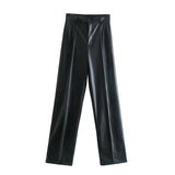 New Summer Style Straight Tube High Waist Shows Thin Solid Color Casual Pants 2761048-Outfit