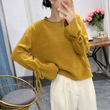 Of Warm-Sensitive Soft-Wind Pullover Sweater Sweet Soft Waxy Loose Long-Sleeved Knitted Shirt-Outfit