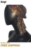 Stone Mesh Grid Trendy Wild Head Scarf Wrap Glitter Rhinestone Handmade Patchwork Celebrity Headband Turban Hair