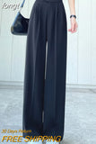 Women Wide Leg Pants Spring Fashion Women's Pants Thin High Waisted Straight Casual Trousers Female Clothing Black
