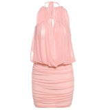 Fongt Spring And Summer New Women's Sexy Hot Babes V Tie With Hanging Neck Bare Backpacks And Hip Dress