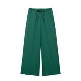 Fongt Women's INS Burst Linen And Cross-Coat Fashion Trousers Set