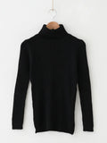 2022 Women Turtleneck Sweater Basic Casual Solid Knit Jumper Korean Sweater Slim Pull Femme Top Elasticity Winter