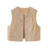 Fongt And Winter New Bead Embroidered Velvet Vest 6895268