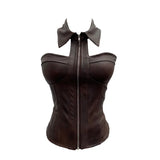 Fongt Shot With Chest Pad Hanging Neck Sling Vest Babes Design Pu Skin Tight Short Sleeveless Top Woman 1359