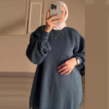 Fongt 2025 New Solid Color Loose Blouse Casual Lazy Skirt Set