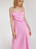 Hollow Out Satin Midi