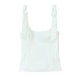 Fongt Sling Sling Waistcoat Women Wear Chic Design Elastic Short Inner Sleeveless Top