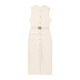 Fongt New With Belt Cuffless Sleeveless Fande Dress 3897054