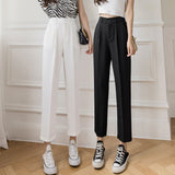 Women 4 Colors Ankle-Length Trousers Elegant Solid Daily Minimalist Newest Harajuku All-match Ulzzang Students Cozy