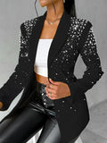 Fongt New Fashion Casual Beads Small Suit Women's Clothing