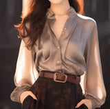 Fongt Unique Special To The Ocean To Reduce The Age Of The Beauty Of The Top Design Small Gray Acetic Acid Denatured Shirt Early Spring