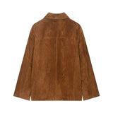 Fongt Women's 2025 New Burst Retro Anti-Skinned Velvet Long-Sleeved Jacket Jacket