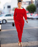 for women two piece set knitted sweater long sleeve pants 2 piece set for women two pieces sets women's suits 1028-1-Outfit