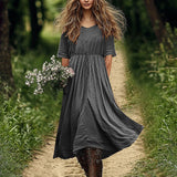 Fongt Shein Temu Explosion Leisure Cotton Leprosy Dress