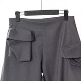 Fongt New Personality Tailoring Three-Dimensional Pocket Trousers Casual Pants Women 1702