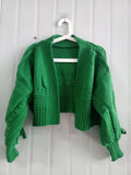 Chic Bandage Long Sleeve Cardigan Mujer Solid V Neck Open Stitch Brief Women Sweaters JAPAN Knitted Y2k Clothes-Outfit