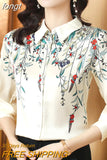 Fashion Woman Blouses 2023 Spring Printed Shirts Elegant and Youth Woman Blouses Silk Basic Womens Tops OL Female