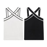 Fongt Repair Summer New Women's Cross-Sling Vest Bump Color Top
