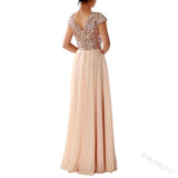 Fongt Spring And Summer New Dress Wishv Neck Chiffon Splicing Evening Dress Women's Dress