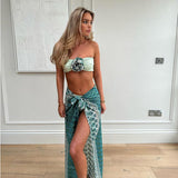 Summer Women's New Style Hot Sexy Bikini Design Split Three Piece Beach Skirt Suit Women's Club Outfit Vestidos-Outfit