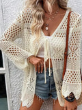 Fongt Sexy Knitted Hollow With Cardigan Bikini Beach Burqa Coat Women's Clothing