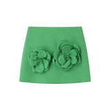Fongt New Simple Waistcoat Floral Dress Half-Piece Two-Set