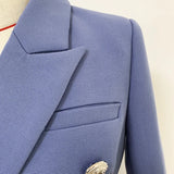 QUALITY Newest Fashion 2023 Designer Blazer Women's Double Breasted Lion Buttons Blazer