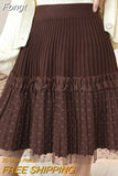 Women Short Tulle Pleated Skirt Spring Summer Elastic High Waist Skirts Womens 2023 Solid Elegant A-LINE Skirt