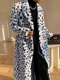 Fongt New Imitation Fur Fur Plush Long Coat Hooded Over Knee Thick Loose Coat Woman