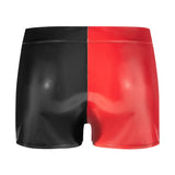 Fongt Men's PVC High Bright Lacquer Leather Shorts Sexy Leather Square Pants No Odor Size Accurate-Outfit