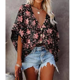 Tees Button V Neck Sexy Casual Befree Short Sleeve