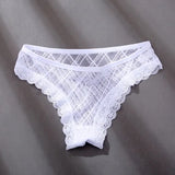 Women's Panties Mesh Lace Lingerie Temptation Low-waist Panties Transparent Hollow Out Briefs Women's Underwear