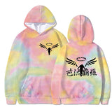 Hoodies Tokyo Revengers Valhalla Neon Emblem Print Oversized Sweatshirt Tie Dye Anime Manga Tokyo Revengers Hoody