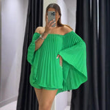 Fongt Summer New Women's Clothing Out-Shoulder Commut Fashion Leisure Shorts Pressure Folding Set