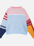 Fongt And Winter Fashion Striped Sweater Female Pattern Print Lull Loose Version Of The Bumpy Pattern Splicing Fashionable Top