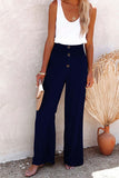 Fongt Women's Spring And Summer New Women's Pants Solid Cotton Tampons Tight Loose Leisure Wide Legs Women's Trousers