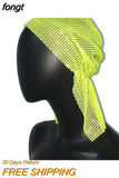 Stone Mesh Grid Trendy Wild Head Scarf Wrap Glitter Rhinestone Handmade Patchwork Celebrity Headband Turban Hair