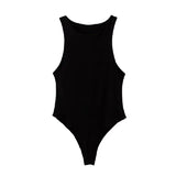 Fongt Women's Sexy Plastic Off-The-Shoulder Round Collar Solid Color Sleeveless Bottom